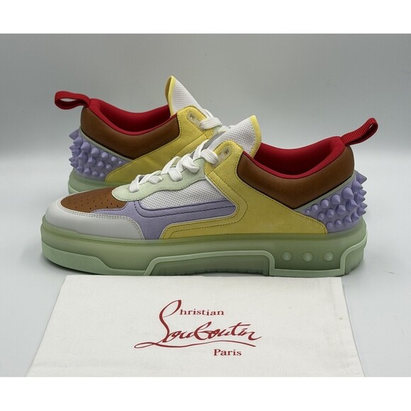 Christian Louboutin Calf Loubi Flat Sneakers Green/Lilac Size 43.5 EU; 10.5 US main image 6